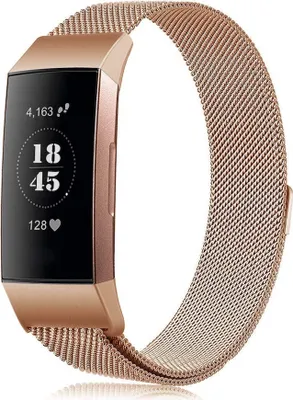 Produktbild von BStrap Milanese (Large) Armband für Fitbit Charge 3 / 4, rose gold