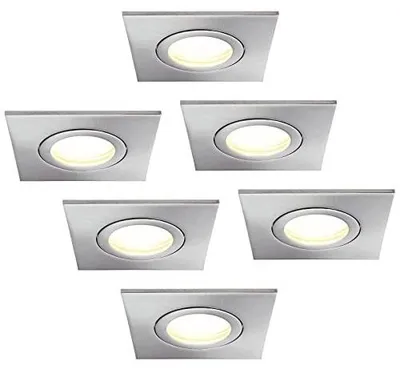Zdjęcie produktu dla Reflektory LED do zabudowy 5W zestaw 6 sztuk ściemnialne IP44 łazienka 230V