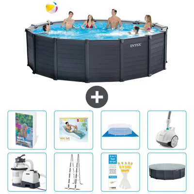 Produktbild von Graphite Panel Pool Rund - 478x124 cm - 9-teilig  S584