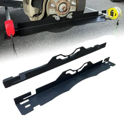 Produktbild von 2 Stück Spurausrichtungs-Werkzeugplatten, Zehenausrichtungs Werkzeugplatten, Edelstahl-Radausrichtungs-Werkzeugplatte, mit Aufhängelöchern