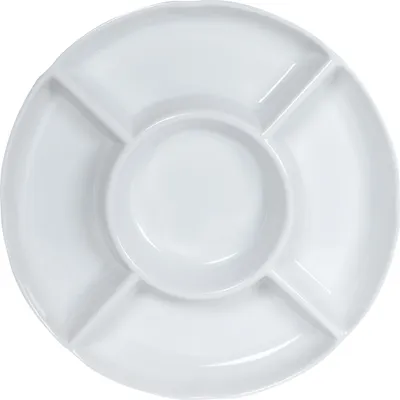 Produktbild von Krumble Tapasbord rund mit 5 Fächern - Essteller - Vorspeisenteller - Servierplatten - Weiß