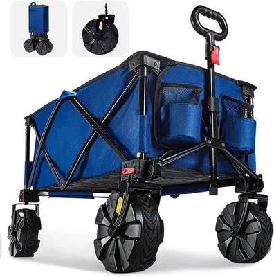 Produktbild von Famanu Bollerwagen Faltbar 128 l - Mit Becherhalter