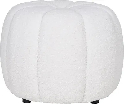 Image de Lisa Design Helda - pouf - en tissu bouclette , Ecru