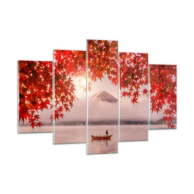 Produktbild von Bilder auf glas - Vulkan See - 150x100cm - Glasbilder - Wandbilder - Bilder - Kunstdruck - zum Aufhängen bereit - Wanddekoration aus Glas - Glas Bilder - Wandbild auf Glas - 5 Teile - GEA150x100-4107