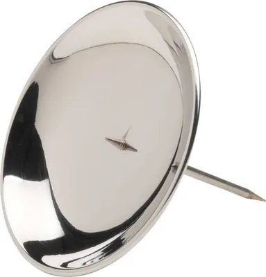 Produktbild von Ø8cm Kranzteller Messing Silber Poliert Kerzenhalter mit Dorn Kerzenteller