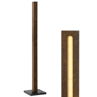 Productafbeelding van EDISHINE staande lamp van hout, LED staande lamp met dimfunctie, lichtzuil 117 cm, geschikt voor de woonkamer