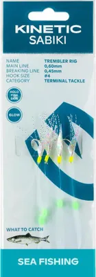 Immagine prodotto di Kinetic Sabiki Trembler #4 Holo Fishskin/ Pearl Flash Herring leader Herring system