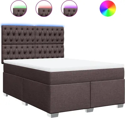 Produktbild von vidaXL Boxspringbett mit Matratze Dunkelbraun 140x200 cm Stoff