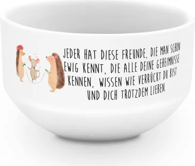 Produktbild von Mr. & Mrs. Panda schale Igel Seilhüpfen - Weiß - Geschenk, Porzellan, Seilspringen, Kinder, Gute Laune, Schüssel, salatschälchen, Müslischale, Kindergarten, Obstschale