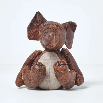 Produktbild von HOMESCAPES Türstopper Elefant Kunstleder braun