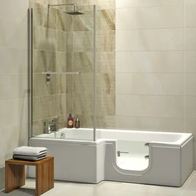 Produktbild von Solarna 170 x 85/70 x 53 cm Badewanne mit Tür/Seniorenbadewanne, Links