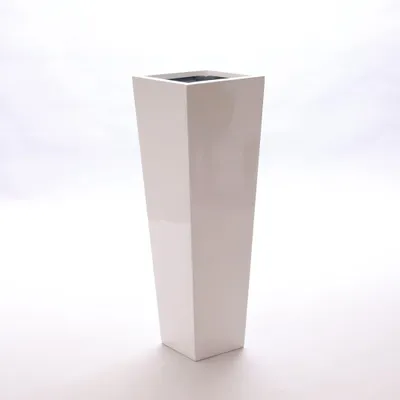 Produktbild von Elegant Einrichten | Pflanzkübel | Fiberglas | säule | konisch | 30x30x90cm | hochglanz weiß.