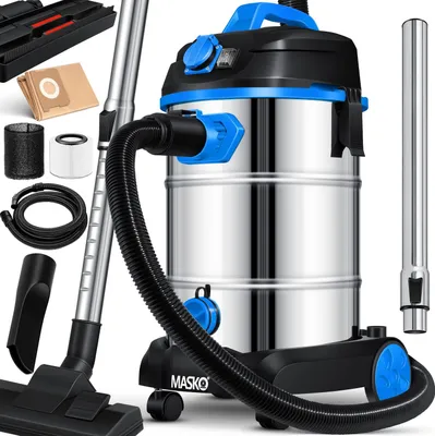 Produktbild von Masko® Industriestaubsauger Staubsauger Nass Trocken Sauger Edelstahl max. 1800W