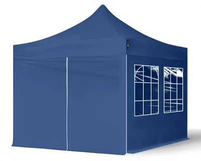 Obrázek produktu pro Nůžkový stan 3x3 m , ocel, vč. 4 bočnic modrá