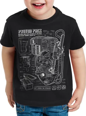 Produktbild von style3 Geisterjäger Protonenstrahler Blaupause Kinder T-Shirt proton pack