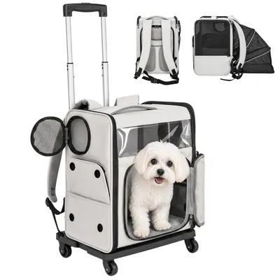Produktbild von Tiertransporttasche mit Rollen faltbare Transportbox für Hunde Katzen
