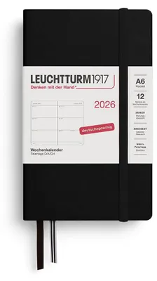 Produktbild von LEUCHTTURM1917 372541 Wochenkalender Pocket (A6) 2026, 12 Monate, Schwarz, Deuts