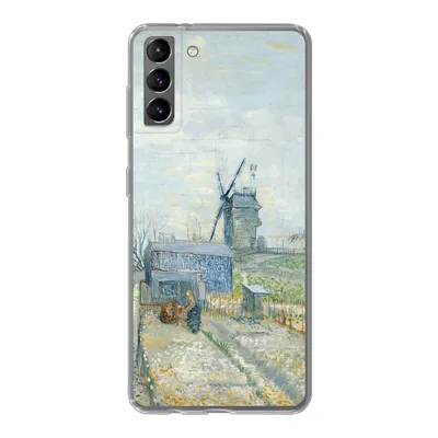 Produktbild von MuchoWow® Handyhülle Schutzhülle Hülle für Samsung Galaxy S21 Plus Montmartre: Mühlen und Gärten - Vincent van Gogh Silikon Softcase Handy Hülle - Handy-Tasche
