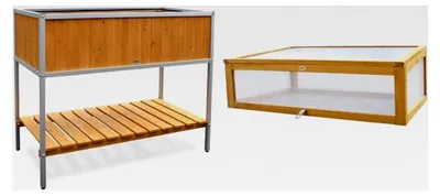 Produktbild von Hochbeet mit Aluminiumrahmen, 115 x 53,5 x 89 cm und Frühbeetaufsatz, 115 x 53 x 32 cm