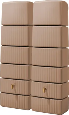 Produktbild von 2x 330L GRAF SLIM Wandtank SET taupe inkl. Verbinder 1820x580x370cm