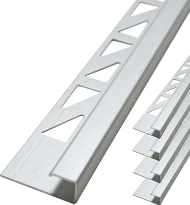 Produktbild von Dalsys 5x Fliesenschiene 2,5m x 12,5mm Eckprofil Quadratprofil Aluminium (eloxiert) Chrom glänzend Fliesenprofil