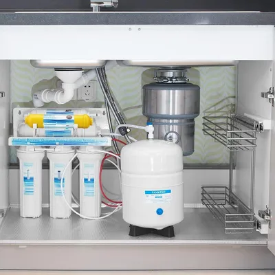 Zdjęcie produktu dla System odwróconej osmozy do wody pitnej - Filtr wody - 1 sztuka - Biały - 6-stopniowy