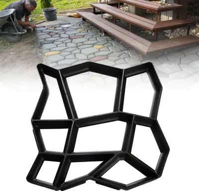 Produktbild von Jiubiaz Pflasterform Gehweg  DIY Betonpflaster Schwarz Gießform Garten Schablone Schalungsform
