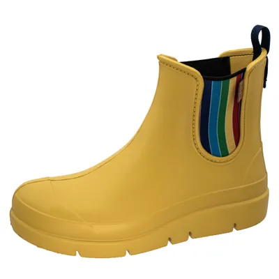 Produktbild von Fischer Damen Stiefelette Gummistiefel bunter Stretcheinsatz 201032, Größe:41 EU, Farbe:Gelb