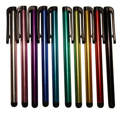 Produktbild von 10x Stylus Eingabestift Touch Pen Stift Smartphone Tablet Handy Screen Alu Lang, Farbe:Mehrfarbig