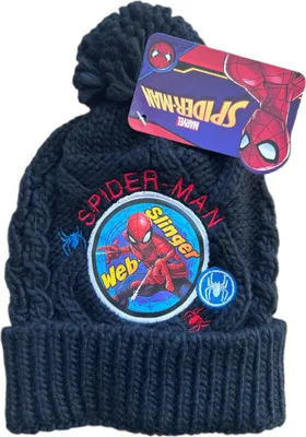 Produktbild von Marvel Spiderman Kinder Wintermütze für Jungen mit Bommel