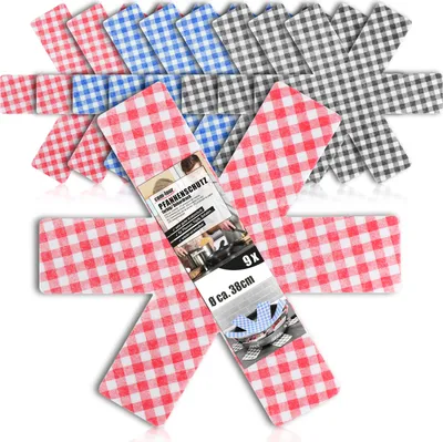Produktbild von COM-FOUR® 9x Pfannenschutz Ø 38 cm aus Filz - Pfannenschoner, Topfschoner zum Schutz vor Kratzern - karierte Pfannenschutzmatte für Bratpfannen, Töpfe und Schüsseln