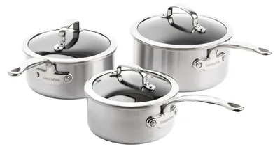 Zdjęcie produktu dla GreenPan Premiere, Okrągły, Patelnia do saute, Srebrny, Stal nierdzewna, 220 °C, Stal nierdzewna