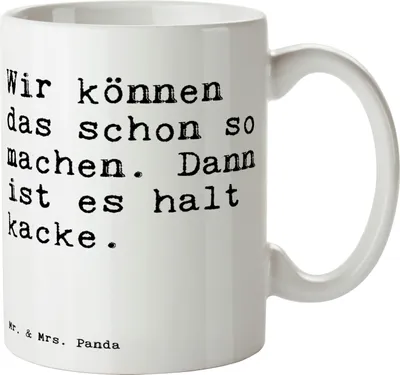 Produktbild von Mr. & Mrs. Panda Kaffeetasse Wir können das schon... - Weiß - Geschenk, Büro, Teetasse, Bedruckte Tasse, Becher, Arbeitskollegen, Freund, Spruch, Trinkbecher, Sprüche