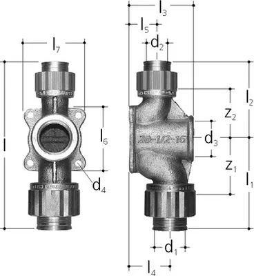 Produktbild von Sanipex T-Stück 5536 16 x 1/2'' x 16mm mit Flansch 5536.710