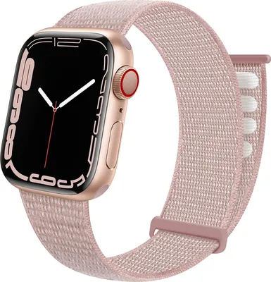 Produktbild von Nylon-Schlaufenarmband - Passend für Apple Watch-Armbänder der Serien 1/2/3/4/5/6/7/8/9/10/11/SE - Strap-it - Hellrosa - Größe: 38/40/41/42mm