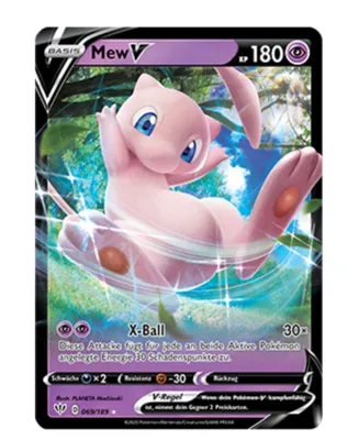 Produktbild von Pokemon Mew V 069/189 Pokémon Schwert & Schild Flammende Finsternis Sammelkarte 1 Stück