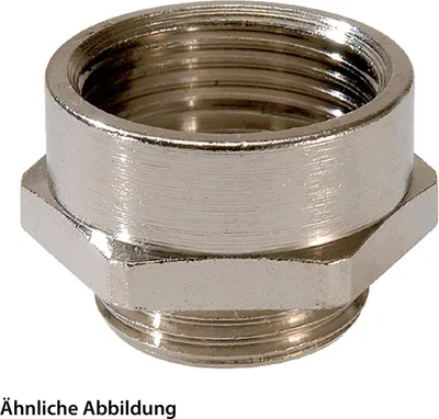 Imagen del producto de Adaptador WISKA, conexión roscada M/PG, de M63x1,5 a PG48x1,588. Conector hexagonal de latón (CuZn) niquelado
