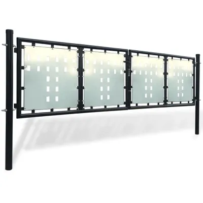 Produktbild von vidaXL Schwarzes Einzeltor für Zäune 300 x 75 cm