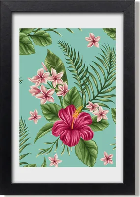 Produktbild von Bild 20x30 MDF-Rahmen, Wandkunst Hawaii Blumen
