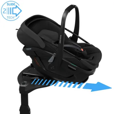 Produktbild von Maxi-Cosi Coral Slide Pro, ultraleichter Babyautositz mit SLIDETECH®2, flache liegeposition, G-CELL und freihändiges tragen, Black Onyx