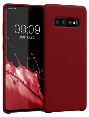 Produktbild von kwmobile Handyhülle für Samsung Galaxy S10 Plus / S10+ Hülle - Case Silikon - Kabelloses Laden - Schutzhülle Cover in Rhabarber Rot