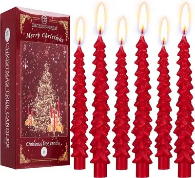 Produktbild von Famanu Dekorative Weihnachtsbaumkerzen mit langer Brenndauer - 3 oder 6 Stück