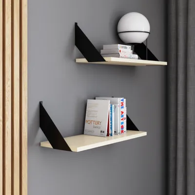 Obrázek produktu pro AKKE Vanilková závěsná police FLAT moderní LOFT-style DxŠ: 50x20 cm