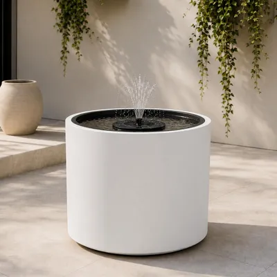 Produktbild von Solarbrunnen Outdoor Set mit großer Ø 47x45 cm Schale weiß