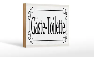 Produktbild von Holzschild Hinweis 18x12 cm Gäste-Toilette Dekoration