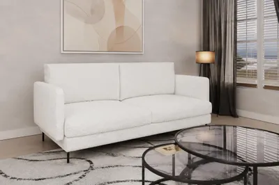 Productafbeelding van Bank Designersofa HELMER, 3-zits, bekleding: stof Baloo, kleur: wit
