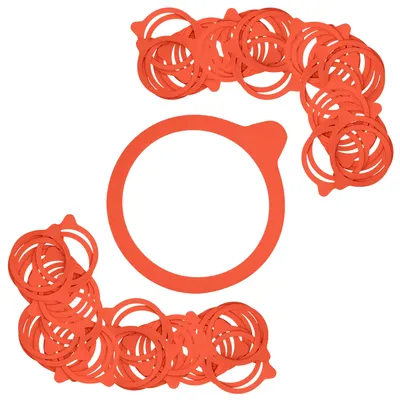Produktbild von 100er Set WECK-Einkochringe RR80 + Rezeptheft Dichtringe Natur-Kautschuk 74x86mm Rundrand rot-braun