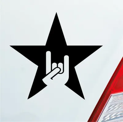 Produktbild von Auto Aufkleber Pommesgabel Rock Ring Festival Heavy Metal 10x10 cm Schwarz Matt Sticker Heckscheibenaufkleber