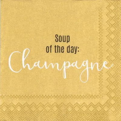 Produktbild von Cocktailservietten "Soup of the day: champagne"