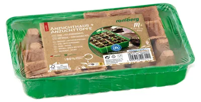 Image de Romberg CLASSIC Maison de culture M PLUS POTS vert 36 x 13 cm & 4 x 6 pots de culture